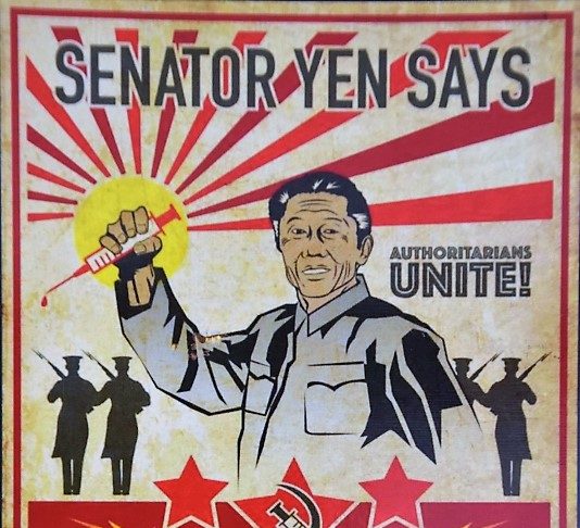Anti-vaxxer flyer - Yen as Chinese Communist
