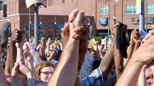 Black Live Matter Rally show of solidarity between the races