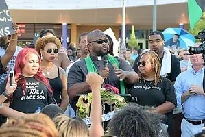 Rev. Jesse Jackson speaking at the Black Lives Matter Rally