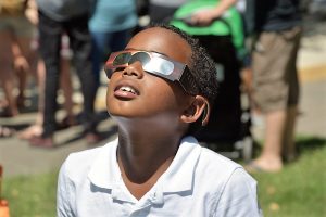 Joshua Wayne Smith viewing the eclipse