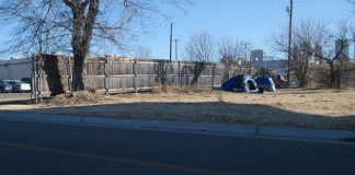 homeless camp west of downtown