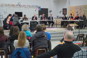 A sizeable crowd was at the John Rex Charter Elementary board meeting Monday (Brett Dickerson)