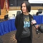 OKCPS bd mtg 2-12-18 Rebecca Kaye meets the media