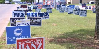 Campaign signs south