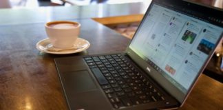 coffee, laptop