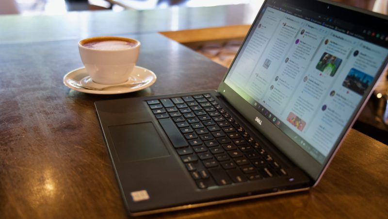 coffee, laptop