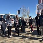 Anti-ICE protest draws honks of approval, minimal pushback