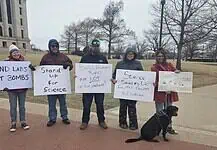 Despite cold, pro-science rally draws modest crowd to Capitol