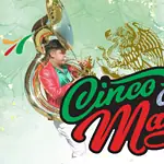 PRESS RELEASE: Hispanic Chamber of Commerce announces Cinco de Mayo Fest at Scissortail Park May 1st Cinco de Mayo promotional graphic with a brass musician, a dancer in traditional clothing, and a red FREE ENTRY badge.