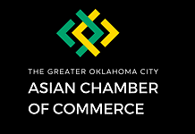 PRESS RELEASE: The Greater OKC Asian Chamber announces 2026 Limitless Business Conference Logo for The Greater Oklahoma City Asian Chamber of Commerce: teal and yellow geometric emblem above the organization name on a black background.