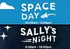 PRESS RELEASE: A full day of space awaits at Science Museum Oklahoma with Space Day and Sally’s Night Space Day banner: blue background with a rocket icon and the time 10:00am–2:00pm.