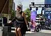 PrideFest 2026 kicks off with joy, community at Scissortail Park Drag performer wearing a tall silver crown and black sequined outfit performing on an outdoor stage at the Two Spirit Festival