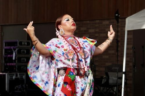 Performer Kendell with the Two-Spirit Festival at the 2026 PrideFest (ZOE.ELROD/Okla City Free Press)