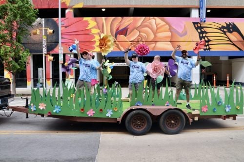The Oklahoma Pride Alliance Community in Bloom float at the 2026 Pride Parade. (ZOE ELROD Okla City Free Press)